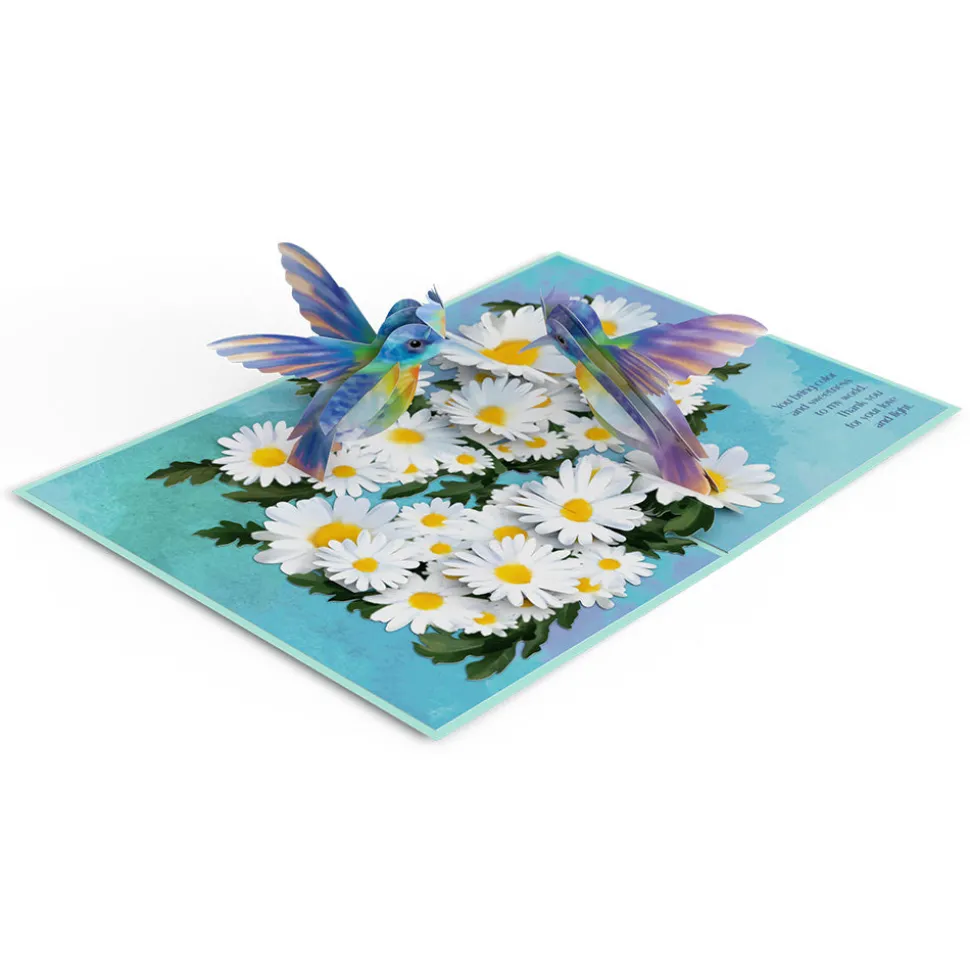 Lovepop Greeting Cards|Grandparents' Day 9/7|Beloved Grandparents Daisy Patch Hummingbirds Pop-Up Card