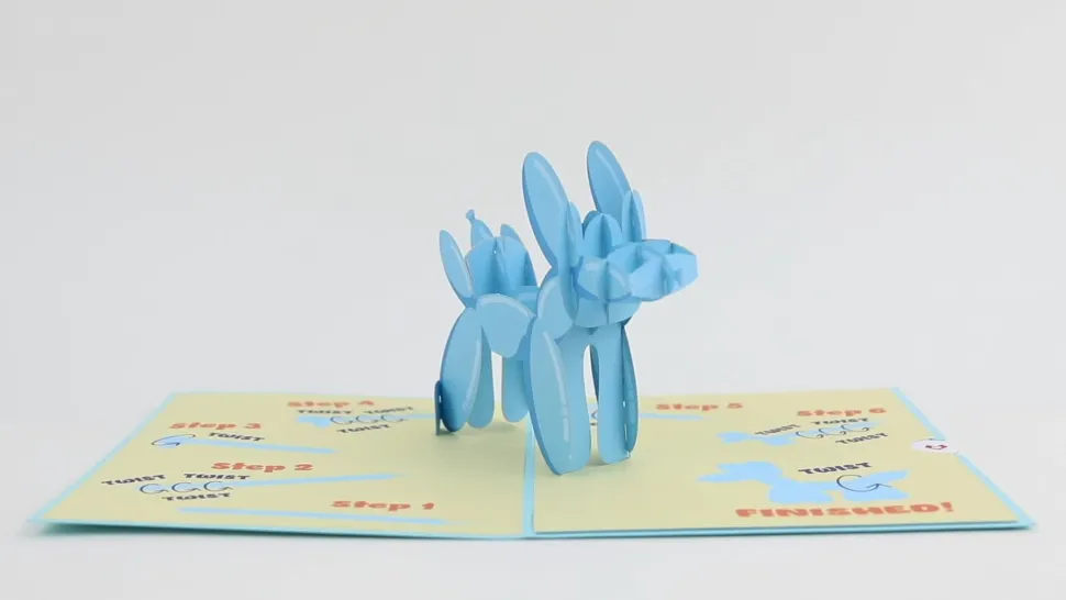 Kids Lovepop Greeting Cards|Birthday|Birthday Balloon Animal Pop-Up Card