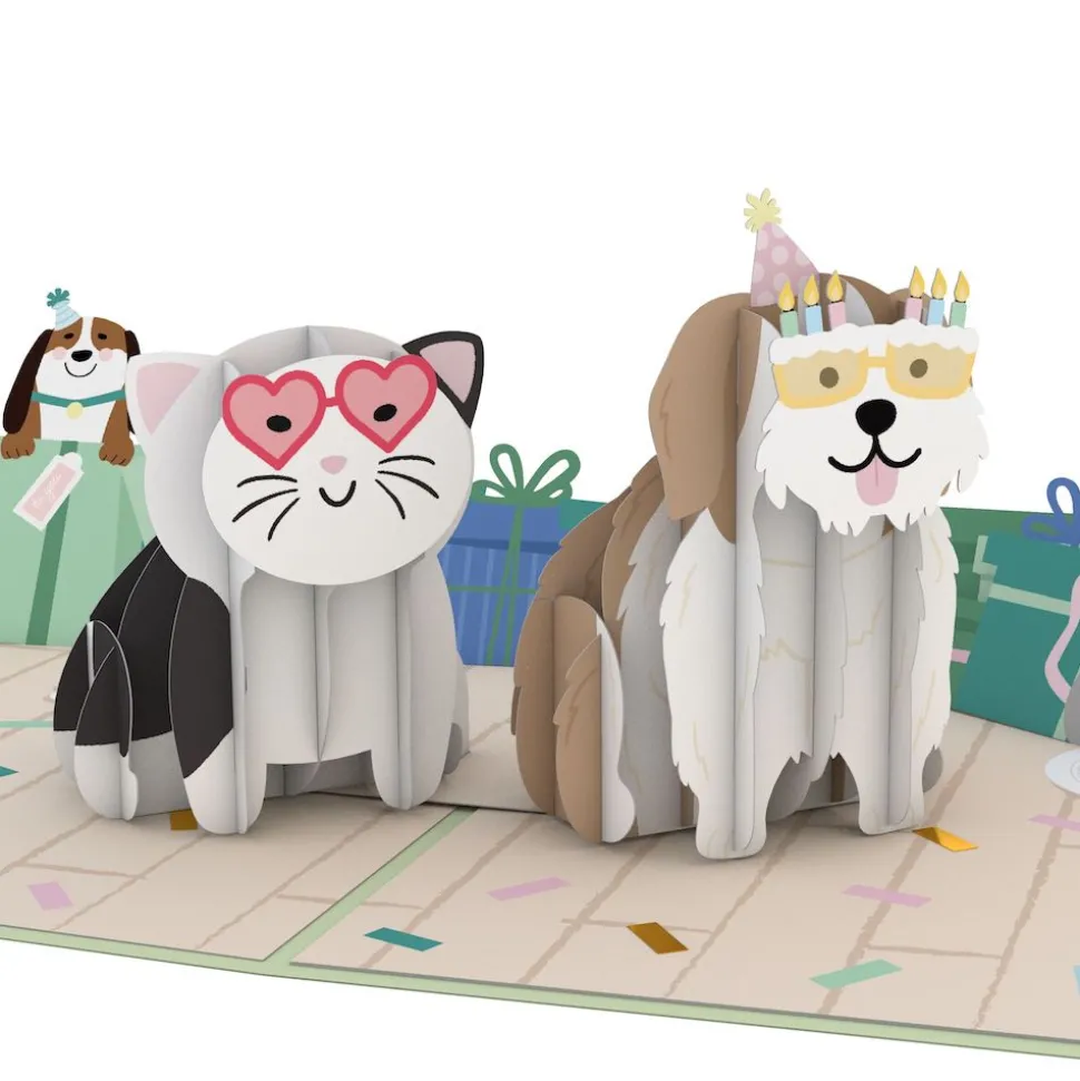 Kids Lovepop Greeting Cards|Birthday|Birthday Cats and Dogs Pop-Up Card