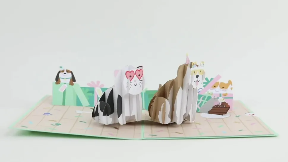 Kids Lovepop Greeting Cards|Birthday|Birthday Cats and Dogs Pop-Up Card