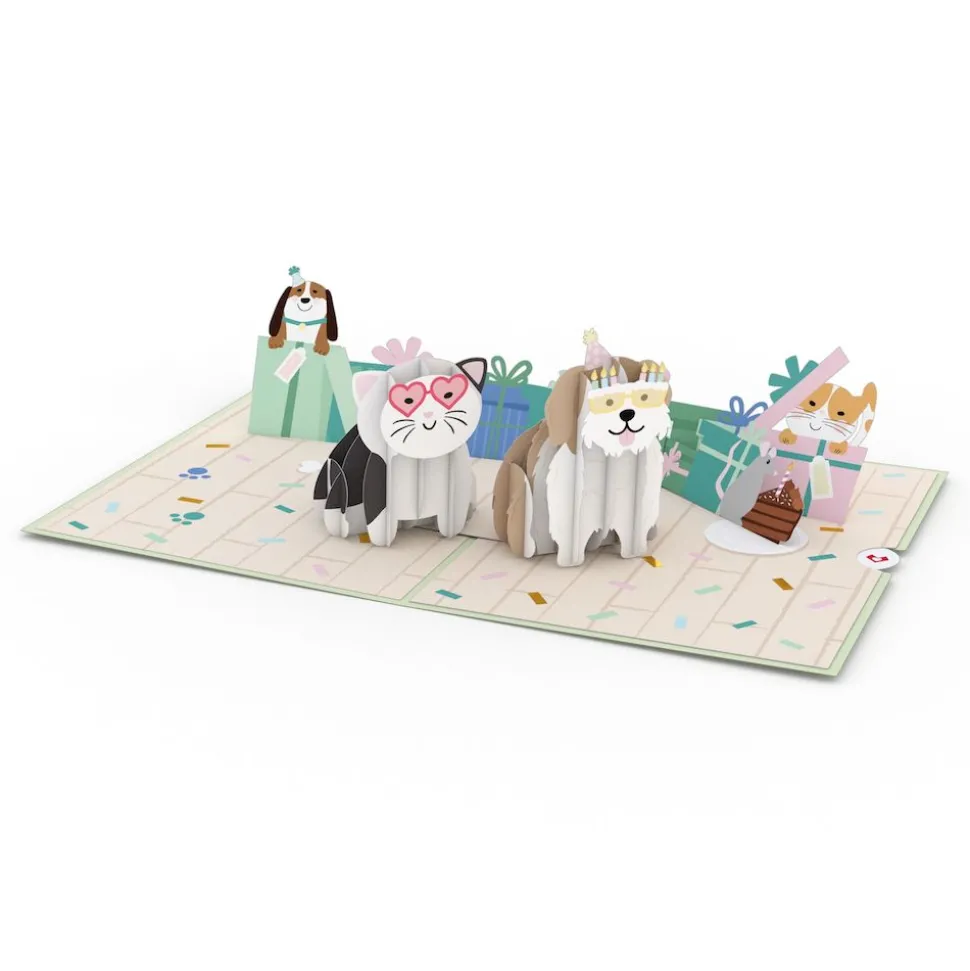 Kids Lovepop Greeting Cards|Birthday|Birthday Cats and Dogs Pop-Up Card