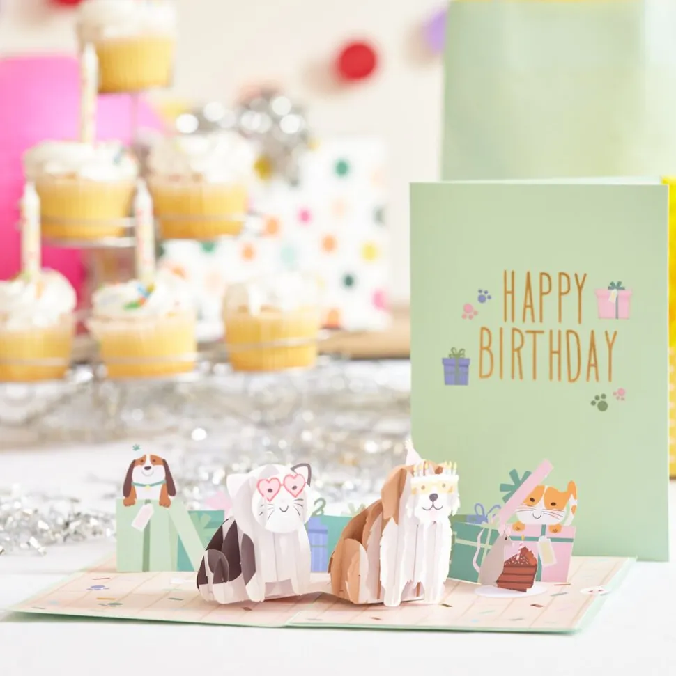 Kids Lovepop Greeting Cards|Birthday|Birthday Cats and Dogs Pop-Up Card