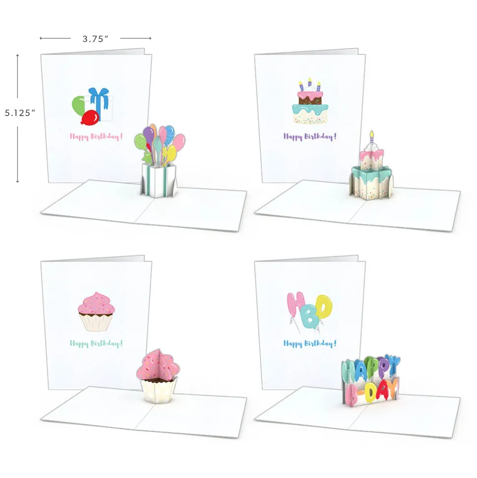 Kids Lovepop Notecards|Birthday|Birthday Notecards (Assorted 4-Pack)