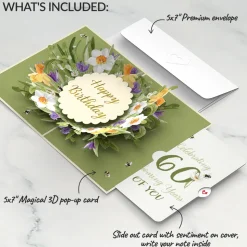 Lovepop Birthday|Bloom 60th Birthday Pop-Up Card and Sentiment Set