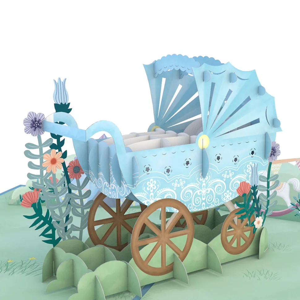 Kids Lovepop Baby|Kids|Blue Baby Carriage Pop-Up Card