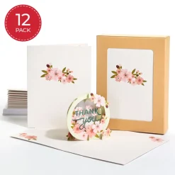 Lovepop Value Packs|Thank You|Cherry Blossom Thank You Box Set (12-Pack): Paperpop® Card