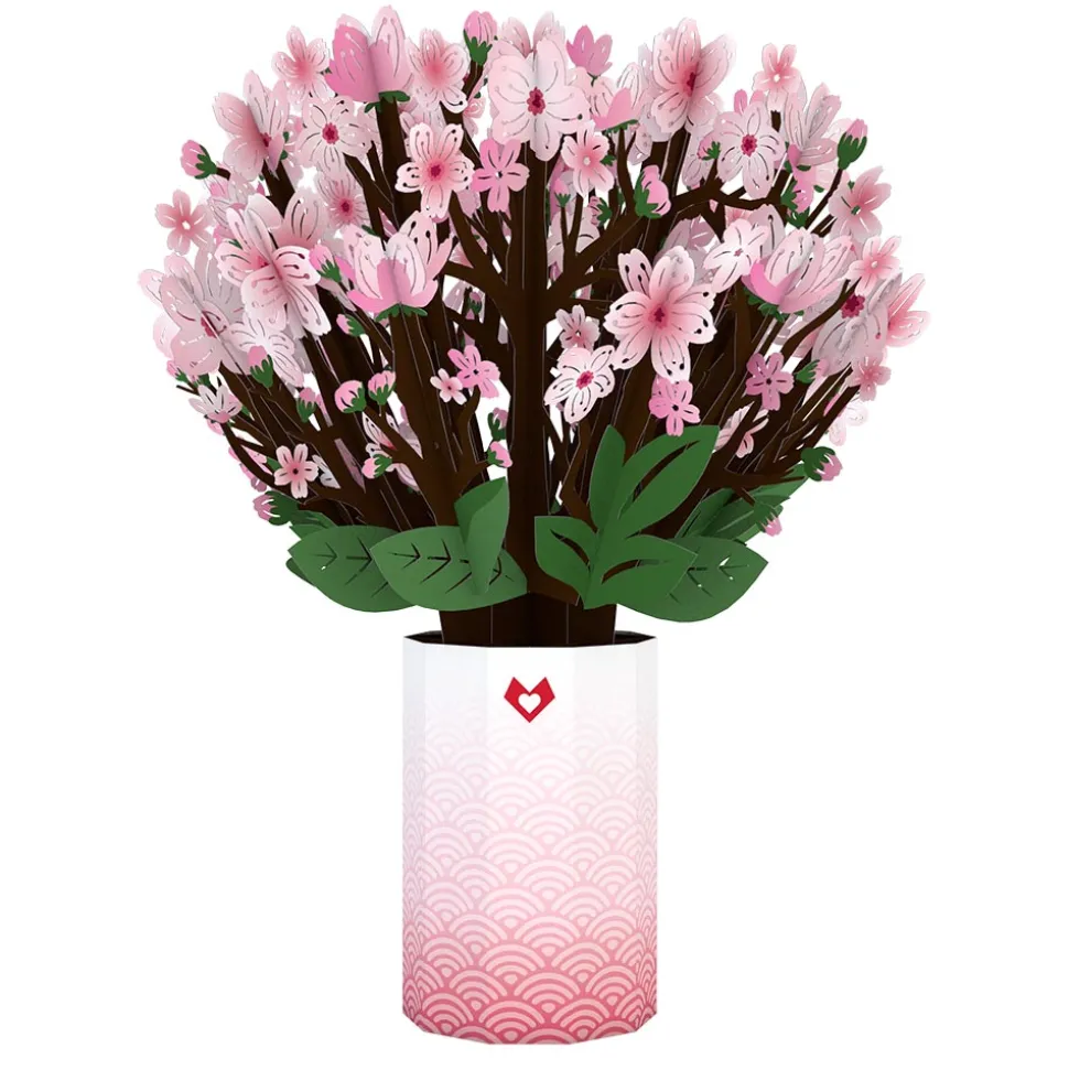 Lovepop Pop-Up Bouquets|Card & Gift Bundles|Cherry Blossom with Cardinals Pop-Up Card & Bouquet Bundle