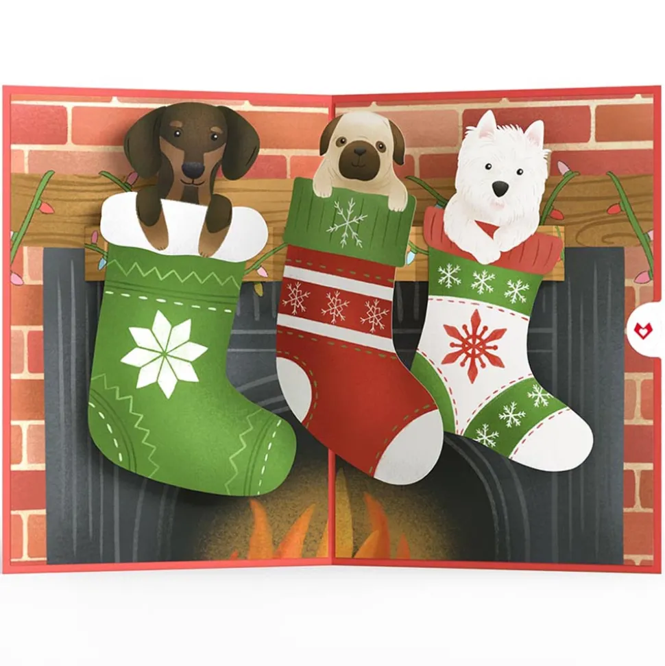 Lovepop Greeting Cards|Christmas 12/25|Christmas Dog Stockings Pop-Up Card
