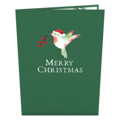 Lovepop Card & Gift Bundles|Christmas 12/25|Christmas Hummingbirds Card & Poinsettia Bouquet Bundle