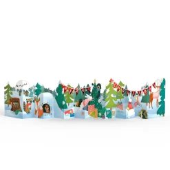 Lovepop Decor|Christmas 12/25|Christmas Woodland Scene Loooooong Card™ (Expands to 2 feet)
