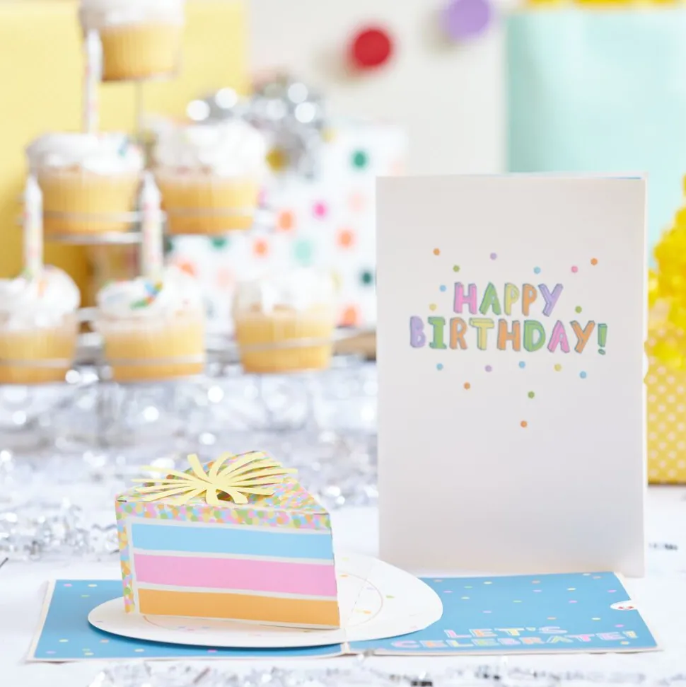 Kids Lovepop Birthday|Kids|Confetti Birthday Cake Slice Pop-Up Card