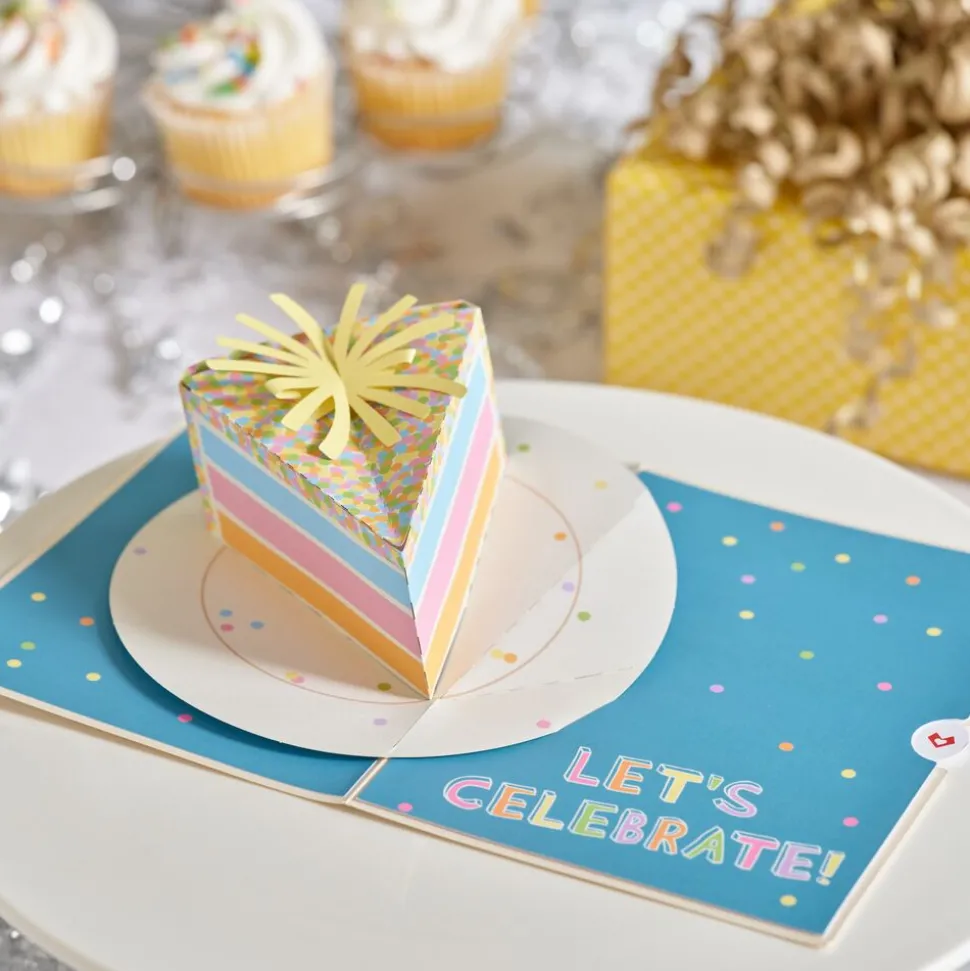 Kids Lovepop Birthday|Kids|Confetti Birthday Cake Slice Pop-Up Card