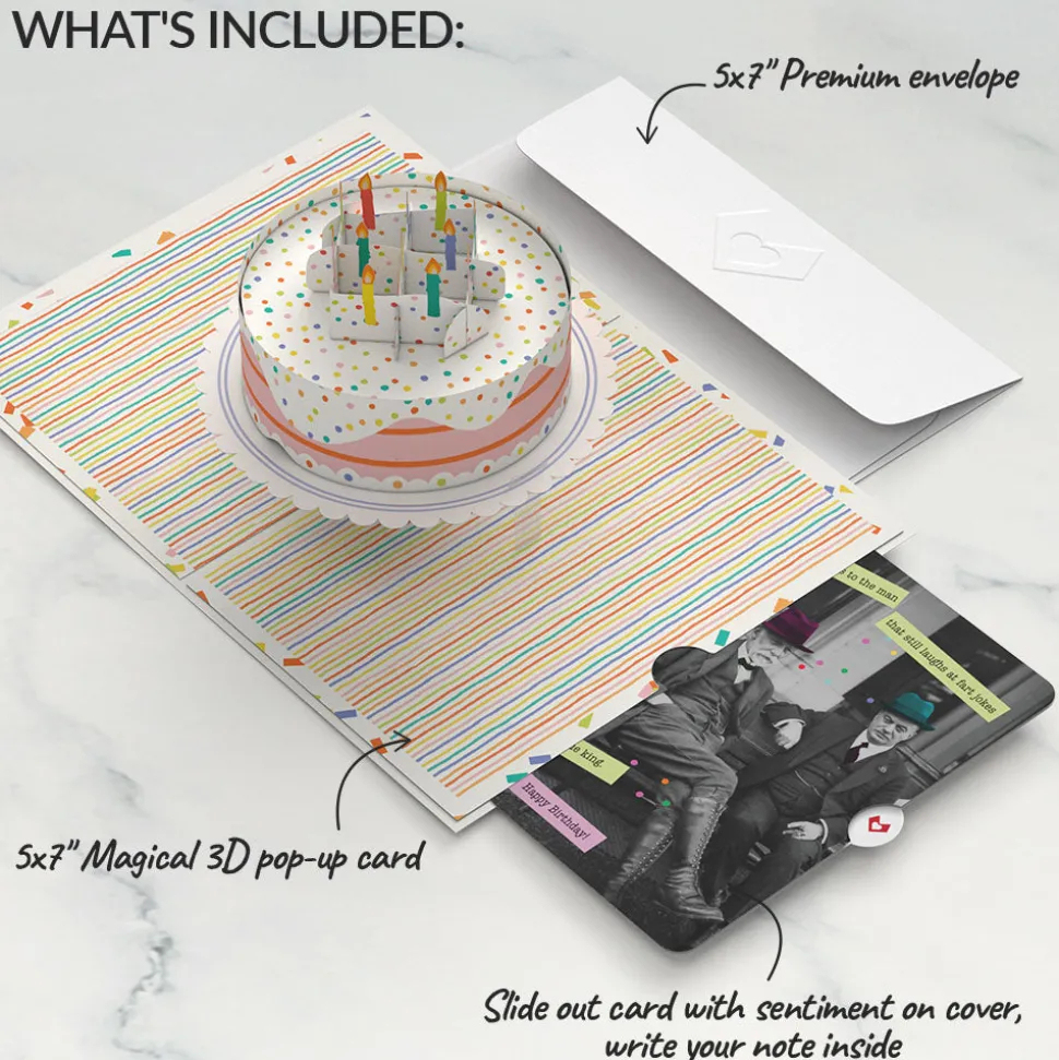 Lovepop Birthday|Confetti Cake Birthday Pop-Up Card and Sentiment Set for Any Man
