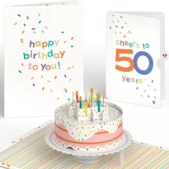 Lovepop Birthday|Confetti Cake 50th Birthday Pop-Up Card and Sentiment Set