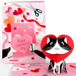 Kids Lovepop Greeting Cards|Valentine'S Day 2/14|Crafty Cat Valentine’s Day Surprise Pop-Up Card