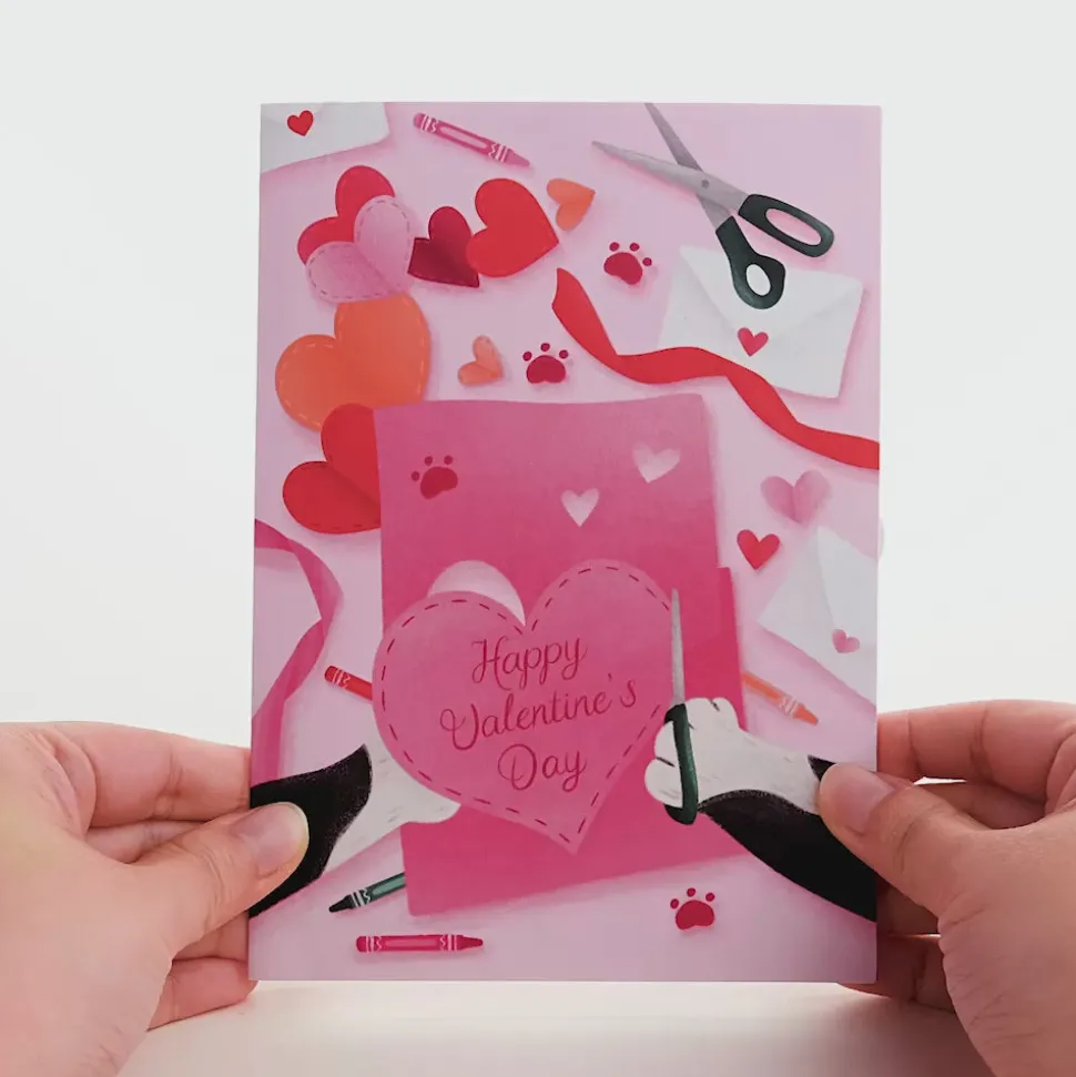 Kids Lovepop Greeting Cards|Valentine'S Day 2/14|Crafty Cat Valentine’s Day Surprise Pop-Up Card