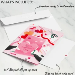 Kids Lovepop Greeting Cards|Valentine'S Day 2/14|Crafty Cat Valentine’s Day Surprise Pop-Up Card