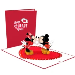 Kids Lovepop Anniversary|Wedding|Disney's Mickey & Minnie Heart-to-Heart Pop-Up Card