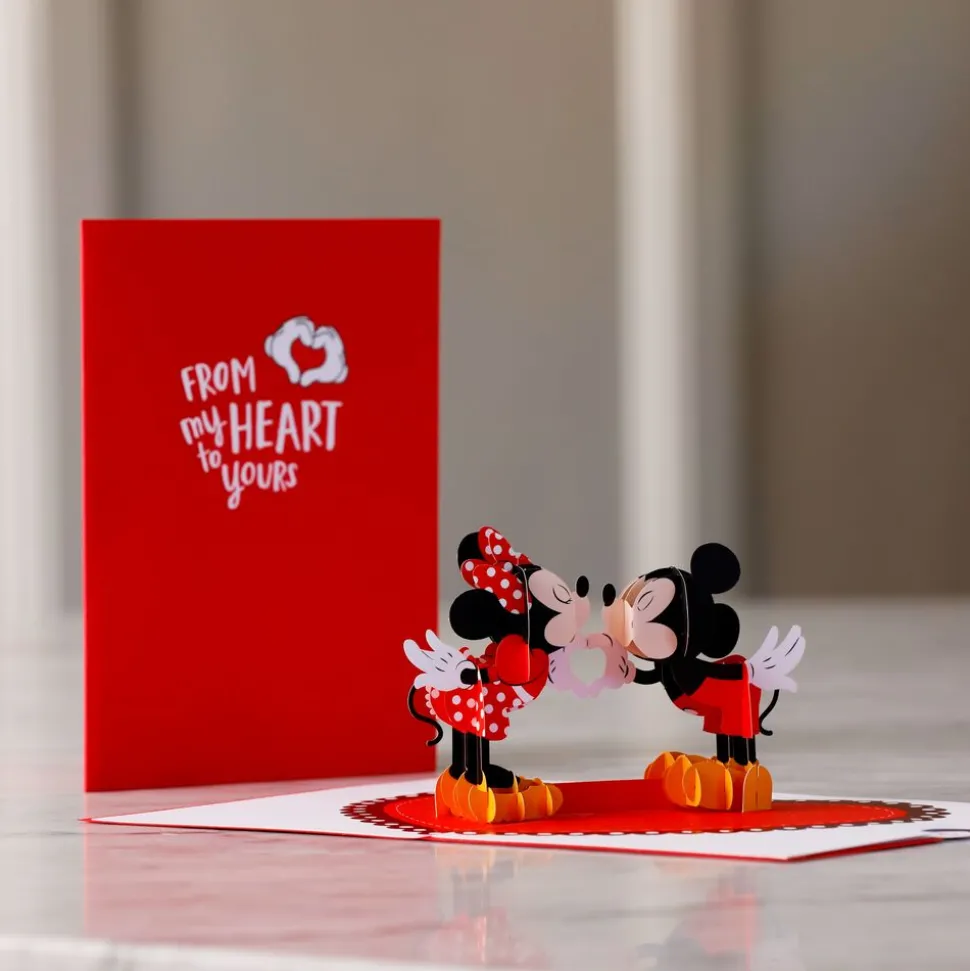 Kids Lovepop Anniversary|Wedding|Disney's Mickey & Minnie Heart-to-Heart Pop-Up Card
