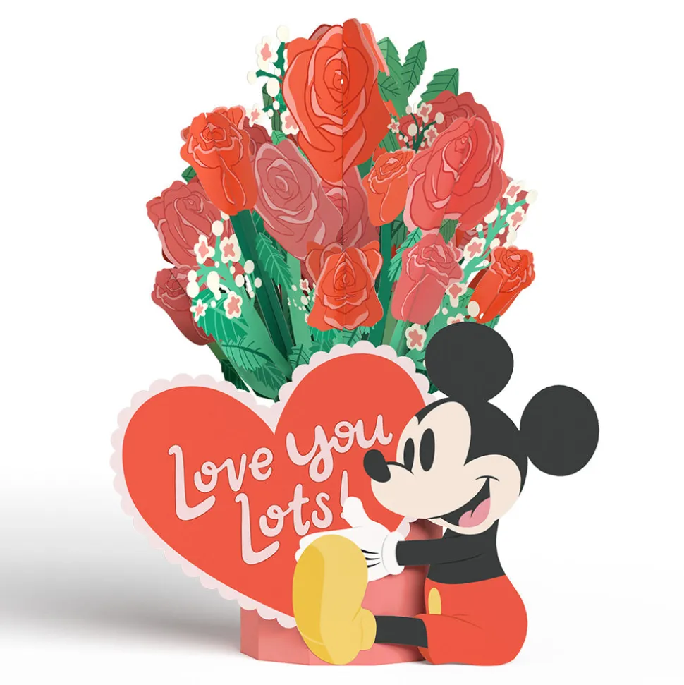 Lovepop Pop-Up Bouquets|Card & Gift Bundles|Disney’s Mickey Mouse Love You Lots Pop-Up Card & Flower Buds Bouquet Bundle
