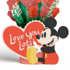 Lovepop Pop-Up Bouquets|Card & Gift Bundles|Disney’s Mickey Mouse Love You Lots Pop-Up Card & Flower Buds Bouquet Bundle