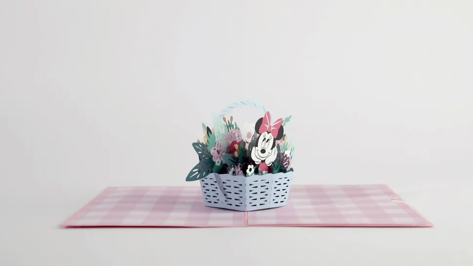 Kids Lovepop Greeting Cards|Just Because|Disney's Minnie Mouse Flower Basket Pop-Up Card