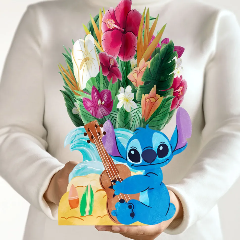 Lovepop Pop-Up Bouquets|Card & Gift Bundles|Disney's Stitch Birthday Pop-Up Card & Flower Buds Bouquet Bundle