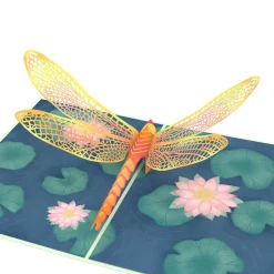 Lovepop Greeting Cards|Just Because|Dragonfly on Water Lily Pop-Up Card