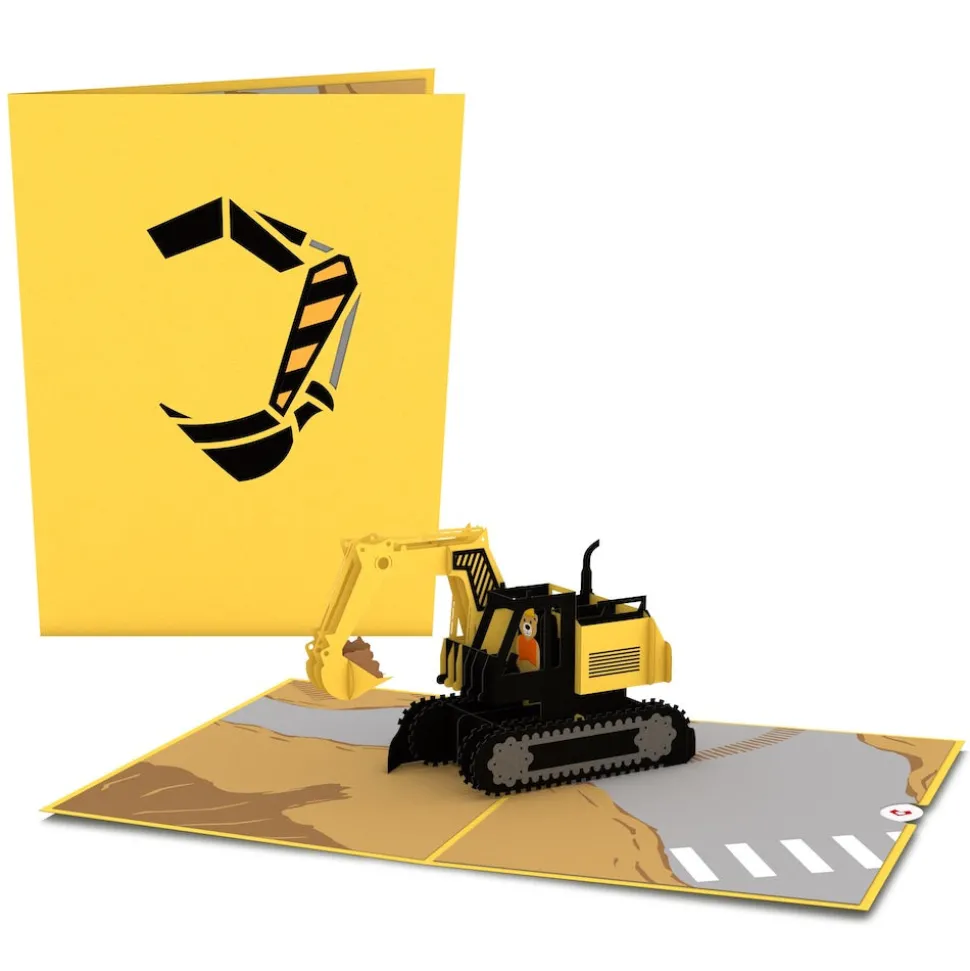 Kids Lovepop Greeting Cards|Just Because|Excavator Pop-Up Card