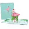 Lovepop Greeting Cards|Christmas 12/25|Festive Flamingo Pop-Up Card