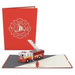 Kids Lovepop Greeting Cards|Birthday|Fire Truck Pop-Up Card