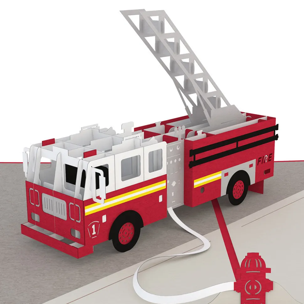 Kids Lovepop Greeting Cards|Birthday|Fire Truck Pop-Up Card