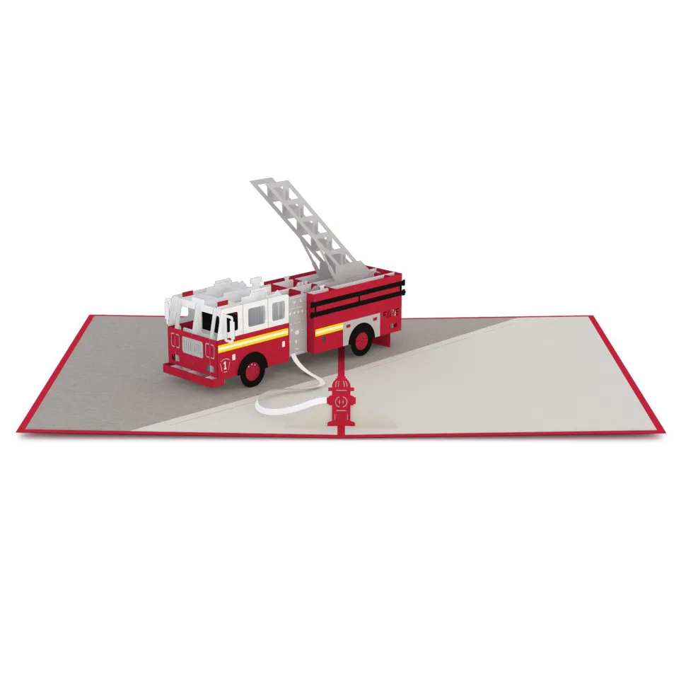Kids Lovepop Greeting Cards|Birthday|Fire Truck Pop-Up Card