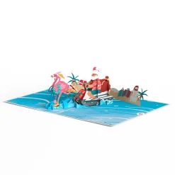 Lovepop Greeting Cards|Christmas 12/25|Flamingo Sleigh Ride Pop-Up Card