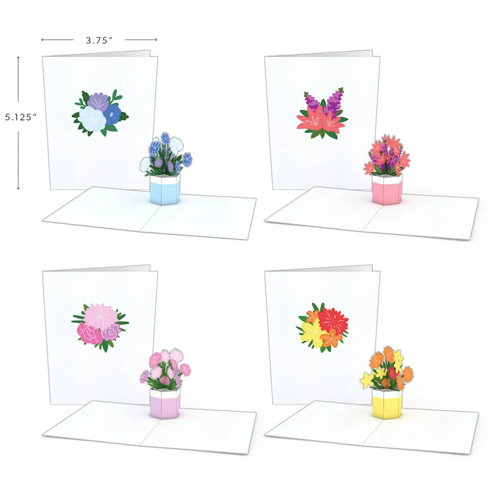 Lovepop Notecards|Get Well|Flower Pot Notecards (Assorted 4-Pack)