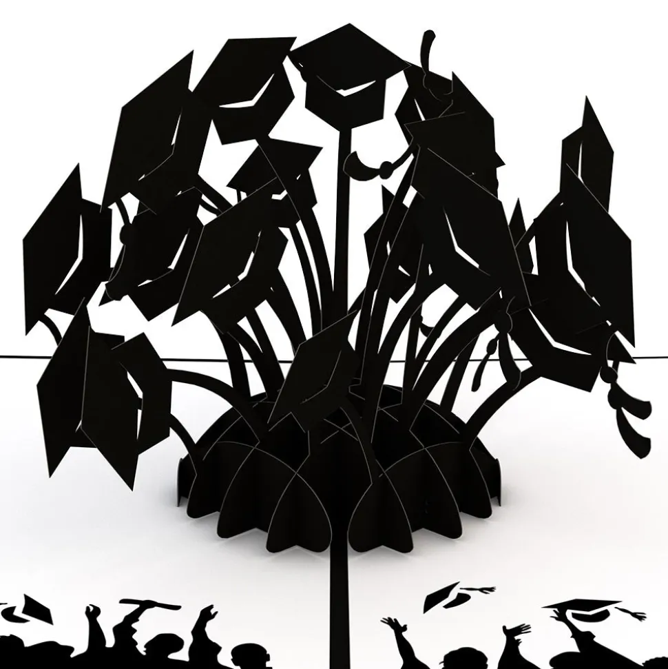 Lovepop Greeting Cards|Congratulations|Graduation Hats Black Pop-Up Card