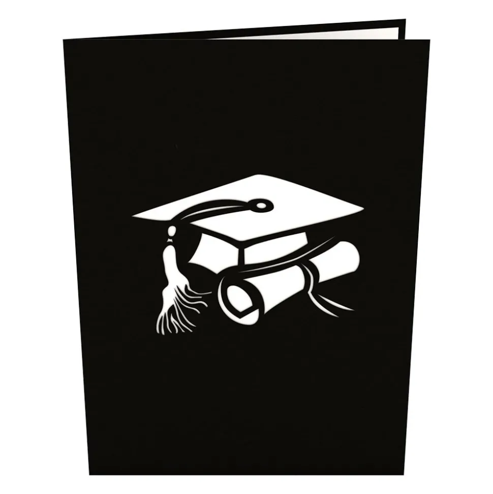 Lovepop Greeting Cards|Congratulations|Graduation Hats Black Pop-Up Card