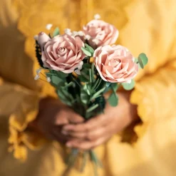 Lovepop Pop-Up Bouquets|Card & Gift Bundles|Handcrafted Paper Flowers: Pink Roses (6 Stems) with Monarch Butterfly Pop-Up Card