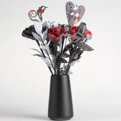 Lovepop Pop-Up Bouquets|Handcrafted Paper Flowers|Handcrafted Paper Flowers: Disney Tim Burton's The Nightmare Before Christmas Eternally Yours Roses (6-Stem) with My Nightmare Come True Pop-Up Card