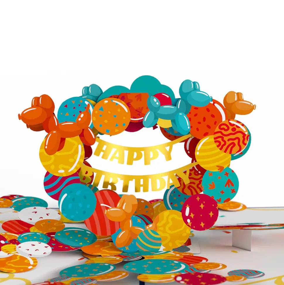 Lovepop Birthday|Happy Birthday Banner and Balloons Pop-Up Card and Survive Another Year of Adulting Sentiment Set