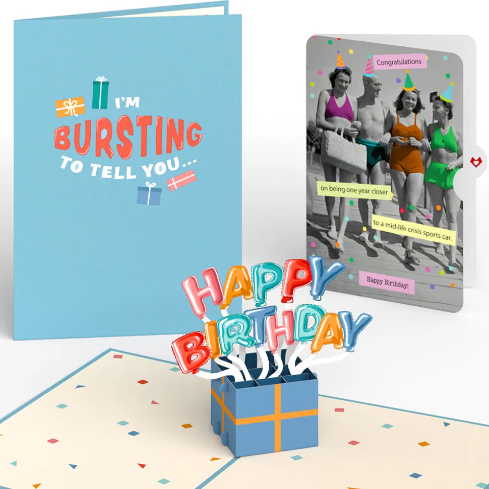 Lovepop Birthday|Happy Birthday Burst Pop-Up Card and A Mid-life Crisis Sports Car Sentiment Set