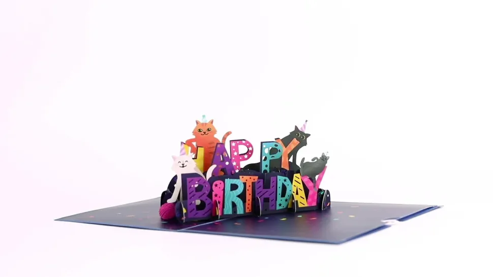Kids Lovepop Greeting Cards|Birthday|Happy Birthday Cats Pop-Up card