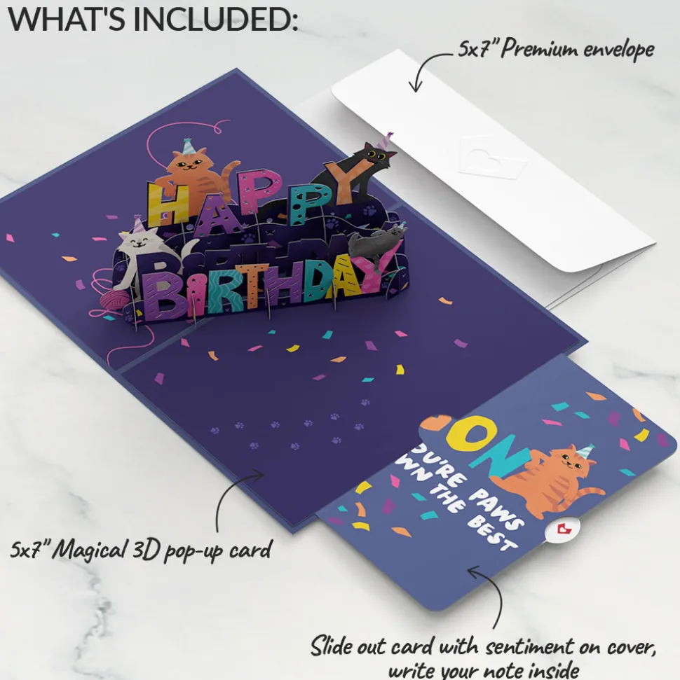 Lovepop Birthday|Happy Birthday Cats Pop-Up Card and Sentiment Set for Son