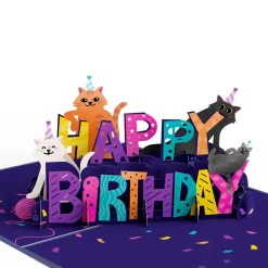 Lovepop Birthday|Happy Birthday Cats Pop-Up Card and Sentiment Set for Son