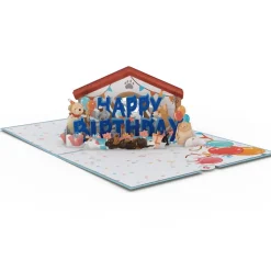 Kids Lovepop Greeting Cards|Birthday|Happy Birthday Dogs Pop-Up Card