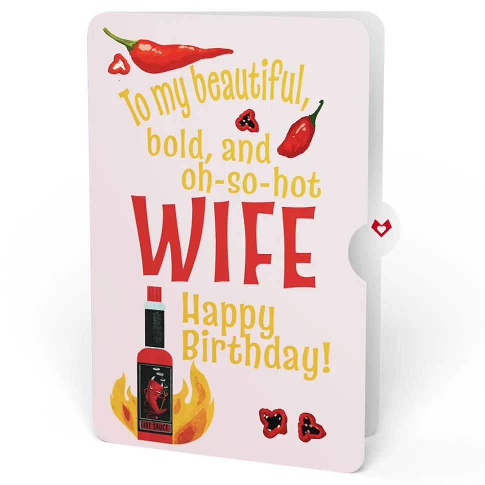 Lovepop Birthday|Her|Happy Birthday Hot Stuff Pop-Up Card and Sentiment Set for Wife