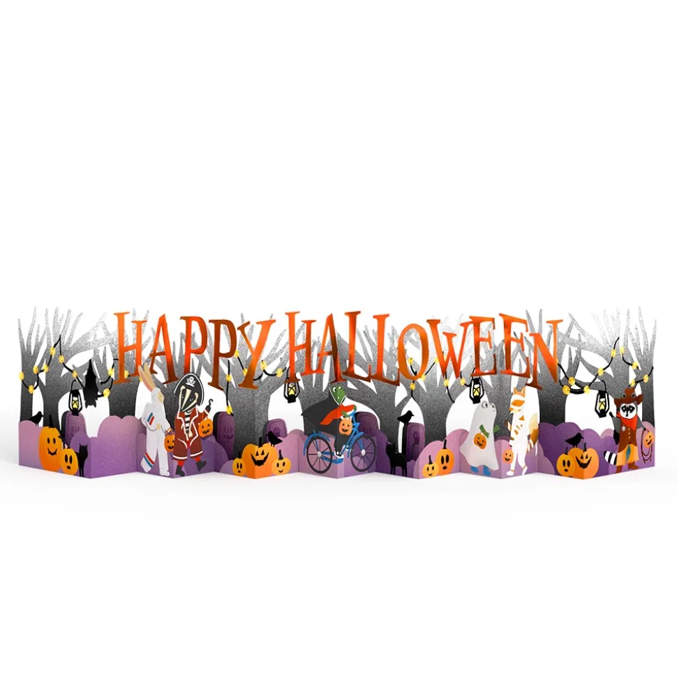 Lovepop Decor|Halloween 10/31|Happy Halloween Trick-or-Treat Loooooong Card™ (Expands to 2 feet)