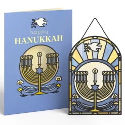 Lovepop Suncatcher Cards|Decor|Happy Hanukkah Menorah Suncatcher Card