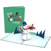 Kids Lovepop Greeting Cards|New Year 1/1|Happy Holidays Snowman Pop-Up Card