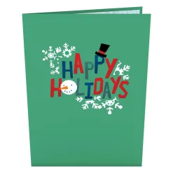 Kids Lovepop Greeting Cards|New Year 1/1|Happy Holidays Snowman Pop-Up Card